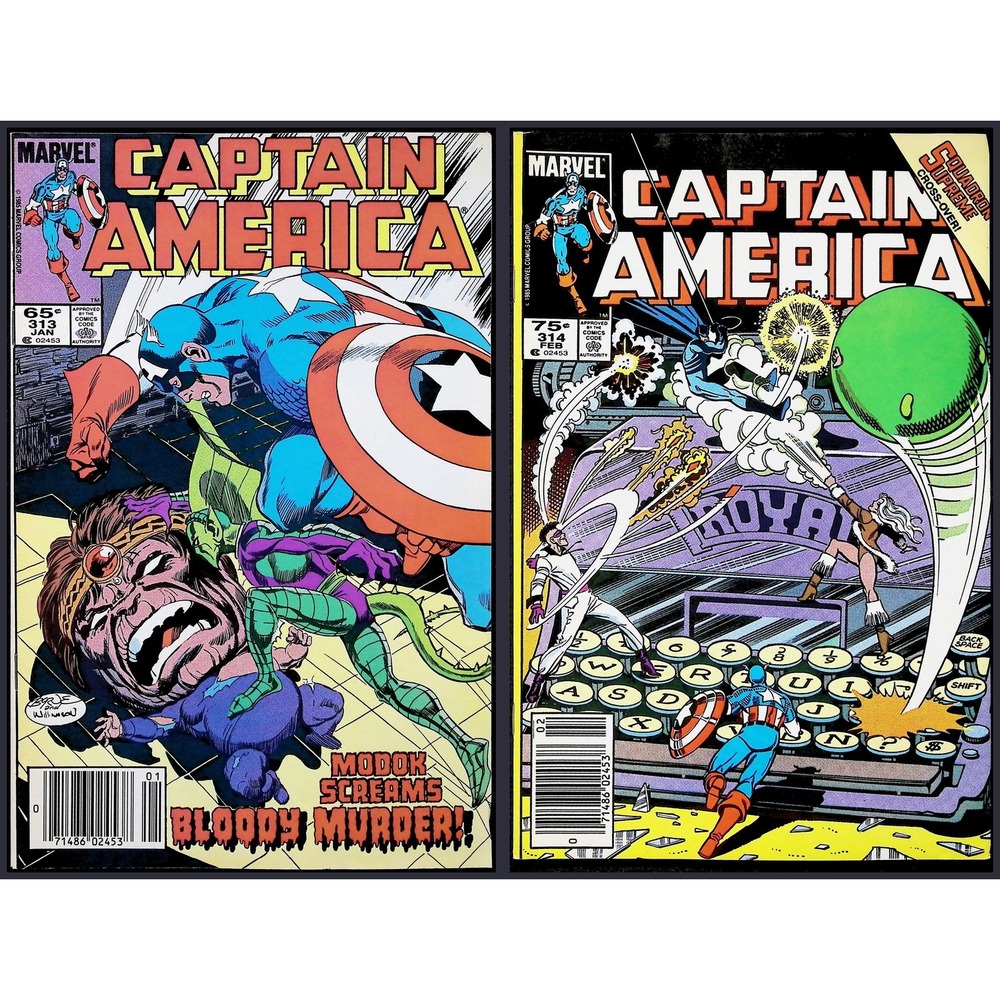 Captain America 2X Comic Lot #313 314 Death of MODOK Newsstand Squadron Supreme